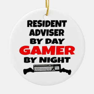 Ornamento De Cerâmica Assistente Residente Gamer