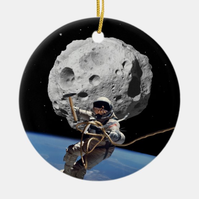 Ornamento De Cerâmica Asteroide Miner (Frente)