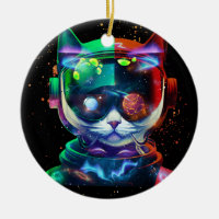 Astronauta de Gato no Fato Espacial e Capacete no 