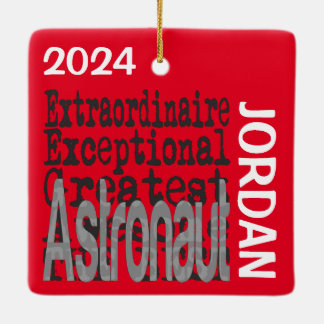 Ornamento De Cerâmica Astronauta Extraordinário PERSONALIZADO