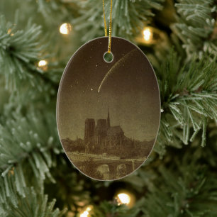 Ornamento De Cerâmica Astronomia do vintage, cometa de Donati sobre