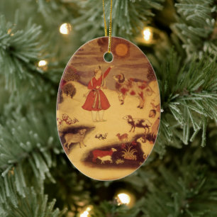 Ornamento De Cerâmica Astronomia Vintage, Arte Celestial Asiático Antigo