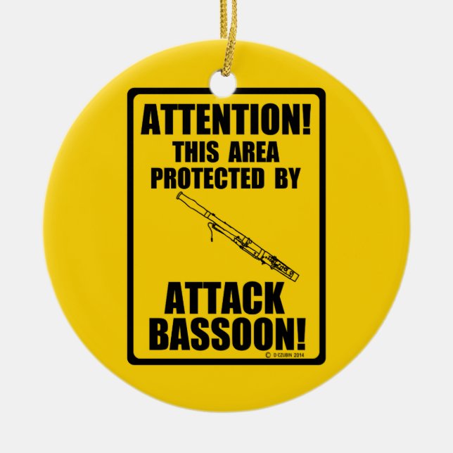 Ornamento De Cerâmica Atacar Bassoon (Frente)