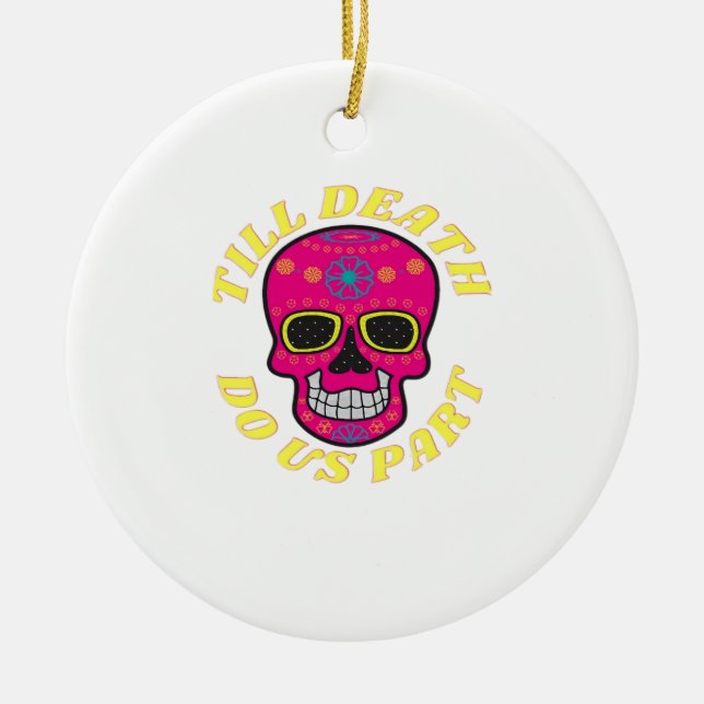 Ornamento De Cerâmica Até a morte nos deixar clássicos - Casamento gótic (Frente)