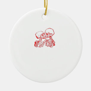 Ornamento De Cerâmica Até que a morte nos separe (Vermelho Transparente)