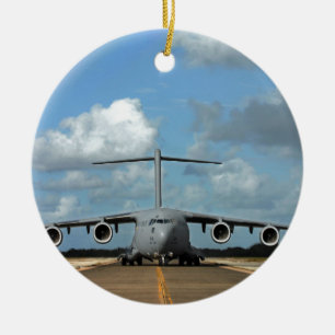 Ornamento De Cerâmica Aterragem militar do avião de carga