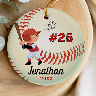 Ornamento De Cerâmica Atleta de beisebol infantil Sporty Illustrated