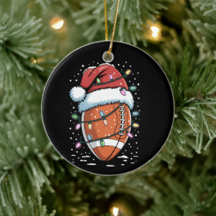 Ornamento De Cerâmica Atleta de Futebol Americano de Natal Esportivo 