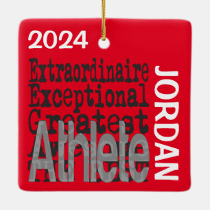 Ornamento De Cerâmica Atleta Extraordinário PERSONALIZADO