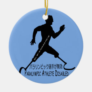 Ornamento De Cerâmica Atleta Paraolímpico Desativado