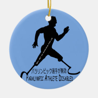 Ornamento De Cerâmica Atleta Paraolímpico Desativado