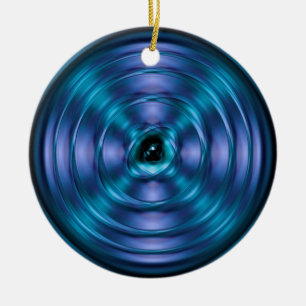 Ornamento De Cerâmica Átomo giratório azul