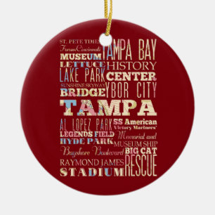Ornamento De Cerâmica Atrações & lugares famosos de Tampa, Florida.