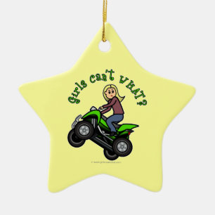 Ornamento De Cerâmica ATV claro Quatro Rodas