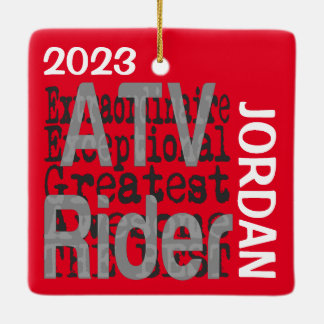 Ornamento De Cerâmica ATV Rider Extraordinaire PERSONALIZADO