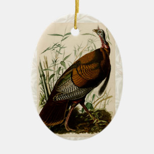 Ornamento De Cerâmica Audubon Wild Turkey Vintage Birds da América