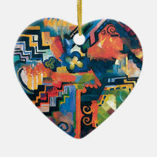 Ornamento De Cerâmica Auguste Macke - Homenagem a Bach Arte Moderna Abst