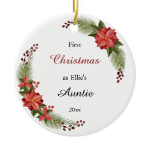 Auntie Baby Photo First Christmas Floral
