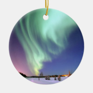 Ornamento De Cerâmica Aurora - aurora boreal bonita