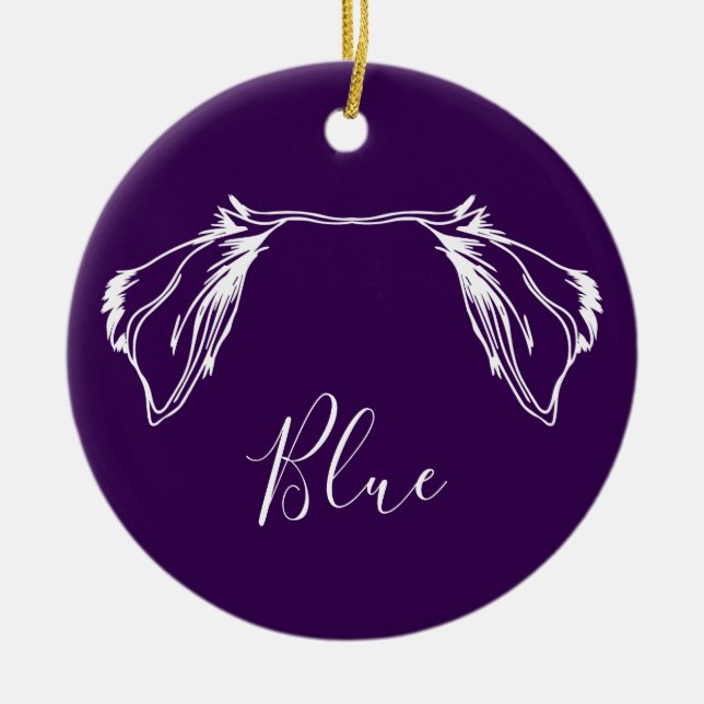 Ornamento De Cerâmica Aussie Ornament (Paw Prints) (Frente)