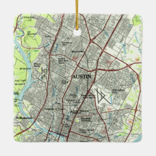 Ornamento De Cerâmica Austin Texas Vintage Topo