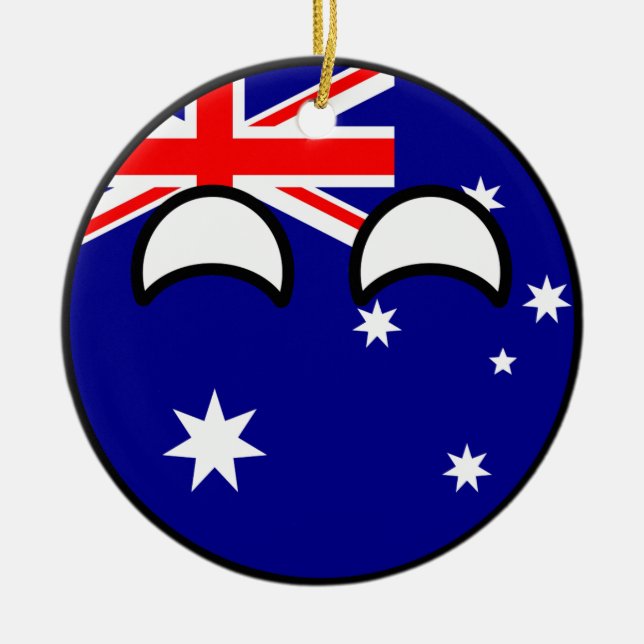 Ornamento De Cerâmica Austrália Geeky de tensão engraçada Countryball (Frente)