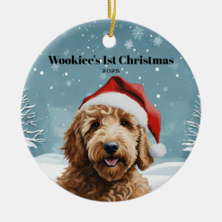 Ornamento De Cerâmica Australian Labradoodle Holiday