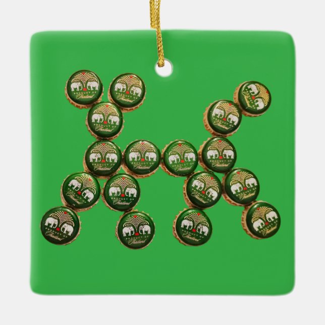 Ornamento De Cerâmica ​🐶 Authentic Chang Beer Cap Dog (Frente)