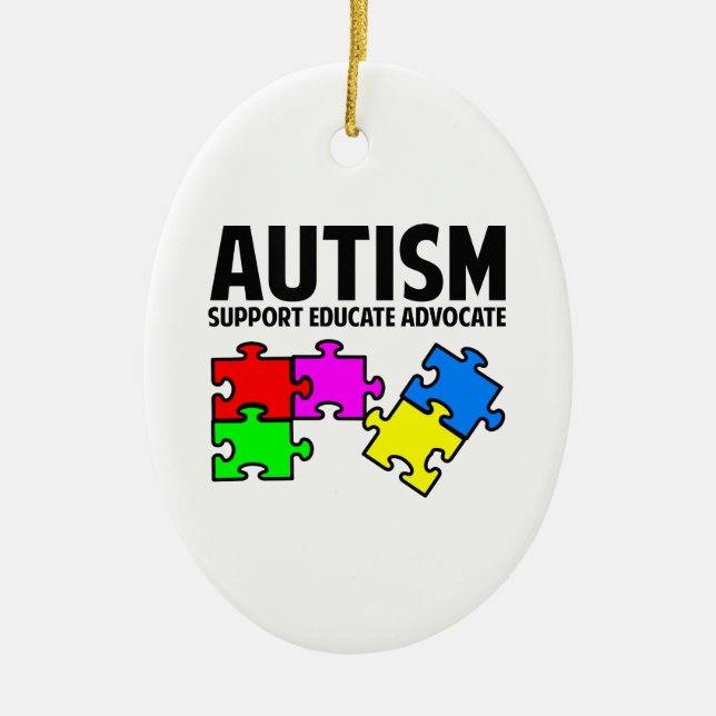 Ornamento De Cerâmica Autismo (Frente)