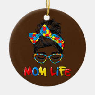Ornamento De Cerâmica Autismo autista Sensibilização Mãe a vida é mu