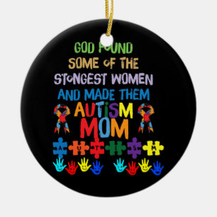 Ornamento De Cerâmica Autismo Consciência Mês Mãe Arco-Íris