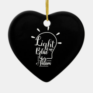 Ornamento De Cerâmica Autismo Sensibilização Mês Suporte Acende Azul