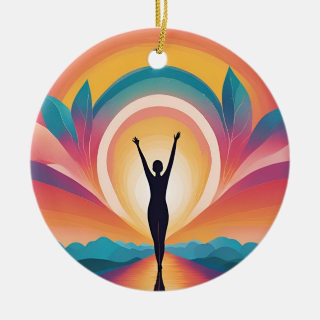 Ornamento De Cerâmica Autoamor e empoderamento (Frente)