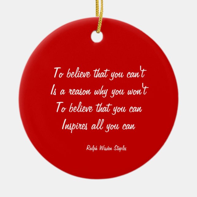 Ornamento De Cerâmica Autoconfiança (Frente)