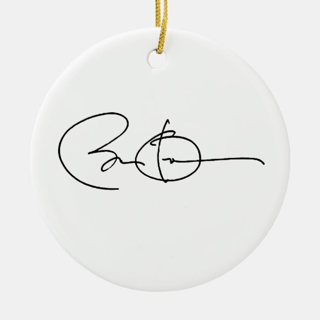 ORNAMENTO DE CERÂMICA AUTÓGRAFO DE BARACK OBAMA - .PNG (Frente)
