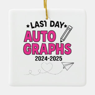 Ornamento De Cerâmica Autografos do último dia 2024-2025 Graduação