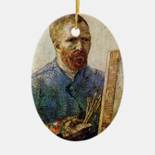 Ornamento De Cerâmica Autorretrato de Van Gogh diante do Cavalete