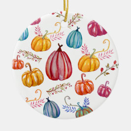 Ornamento De Cerâmica Autumn Celebra Ornament Rustic Pumpkins