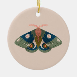 Ornamento De Cerâmica Autumn Nights Green Blue Moth