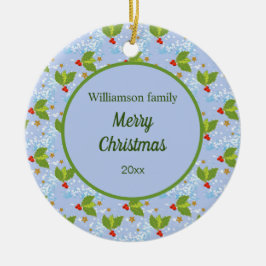 Ornamento De Cerâmica Ave-frita estrela neve Padrão Feliz Natal