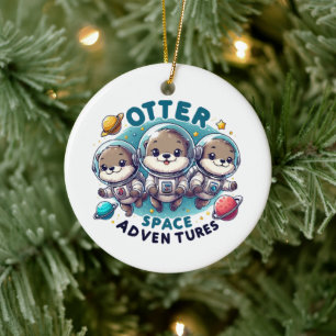Ornamento De Cerâmica Aventuras Otter Space