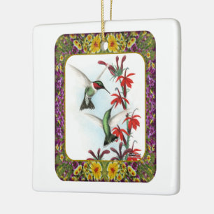 Ornamento De Cerâmica Aves e Flores Hummingbird #5