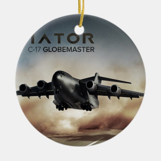 Ornamento De Cerâmica Avião da carga do C-17 Globemaster (Frente)