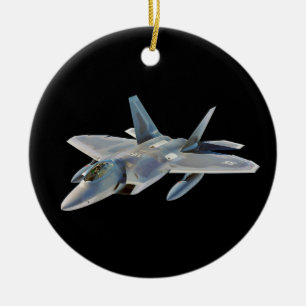 Ornamento De Cerâmica Avião de combate do raptor F-22 no preto