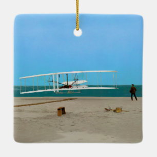 Ornamento De Cerâmica Avião do vintage dos irmãos de Wright do primeir