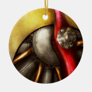 Ornamento De Cerâmica Avião - Hélice - Linhas finas