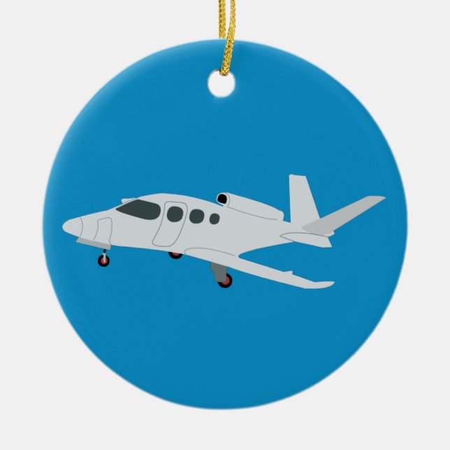 Ornamento De Cerâmica Avião Jet (Frente)