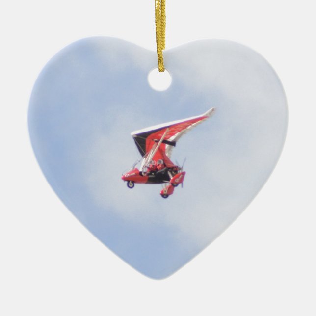 Ornamento De Cerâmica Avião Microlight (Frente)