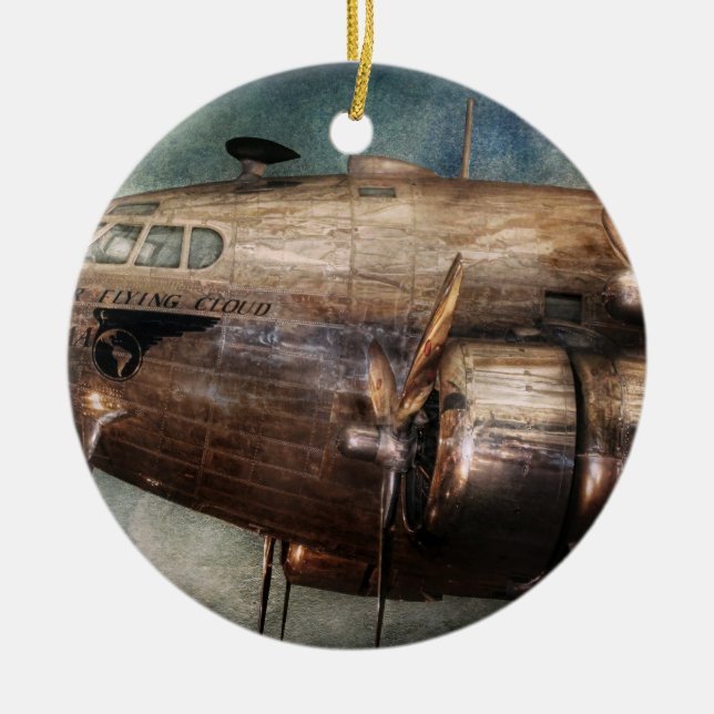 Ornamento De Cerâmica Avião - Piloto - A nuvem voadora (Frente)