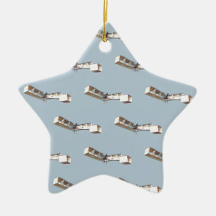 Ornamento De Cerâmica Avião Santos-Dumont 14-Bis